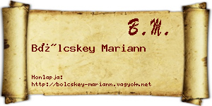 Bölcskey Mariann névjegykártya