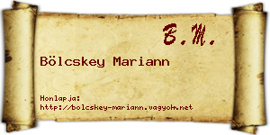 Bölcskey Mariann névjegykártya