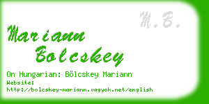 mariann bolcskey business card