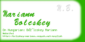 mariann bolcskey business card